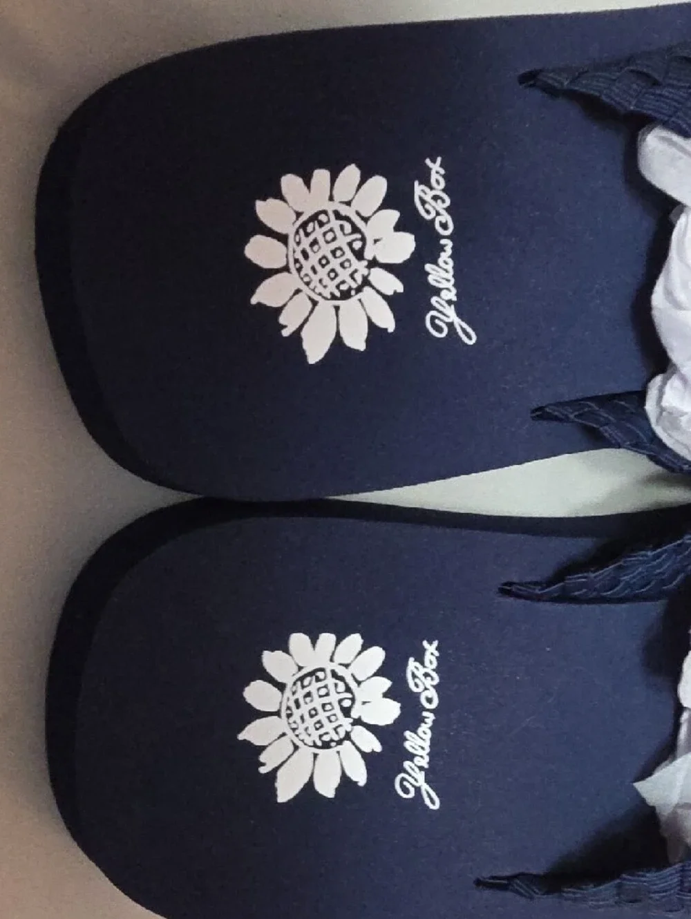 Yellow Box Navy Blue Braided Flip Flops with Tan Accent - Picture 4 of 7